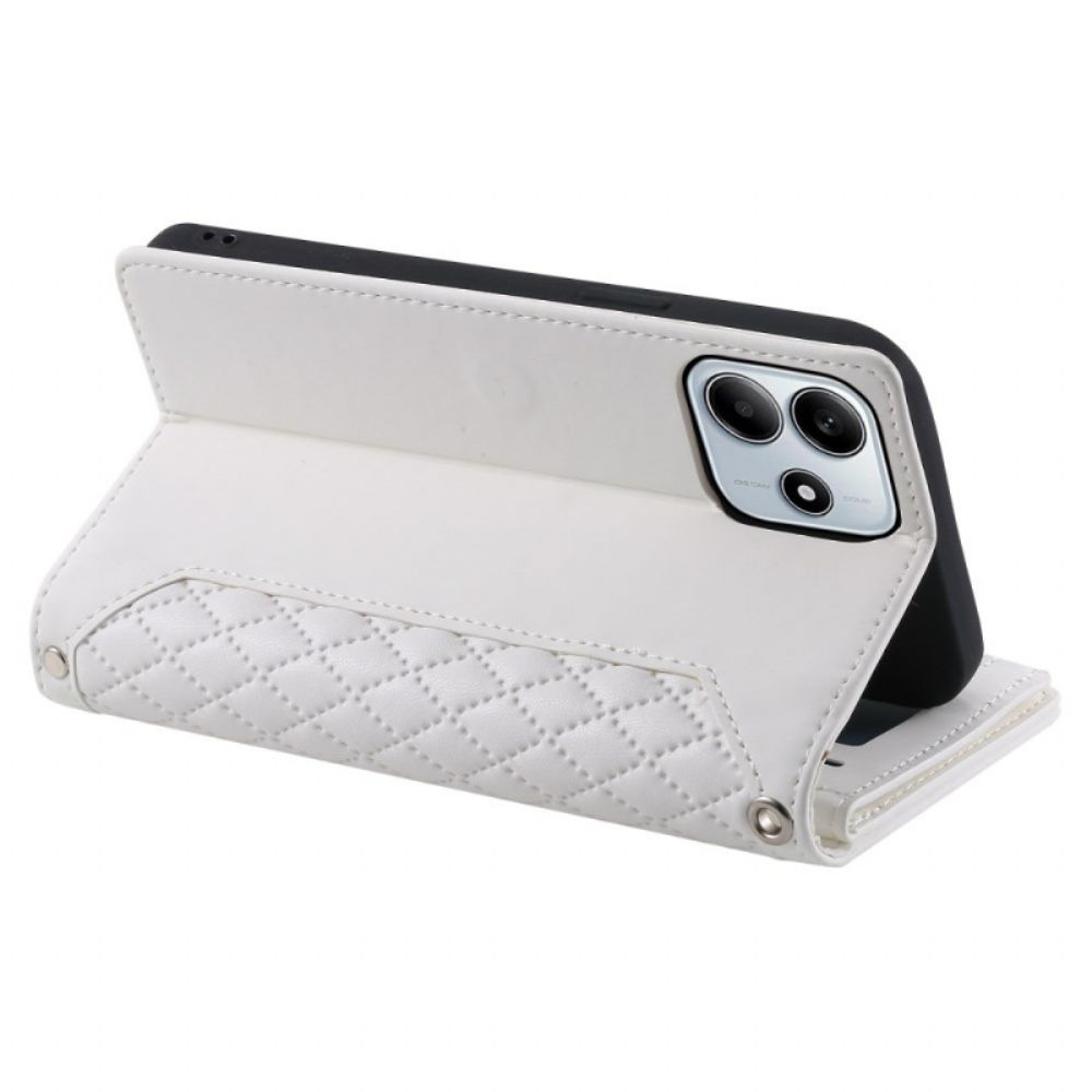 Flip Case Leren Xiaomi Redmi Note 14 5g Gewatteerde Portemonnee