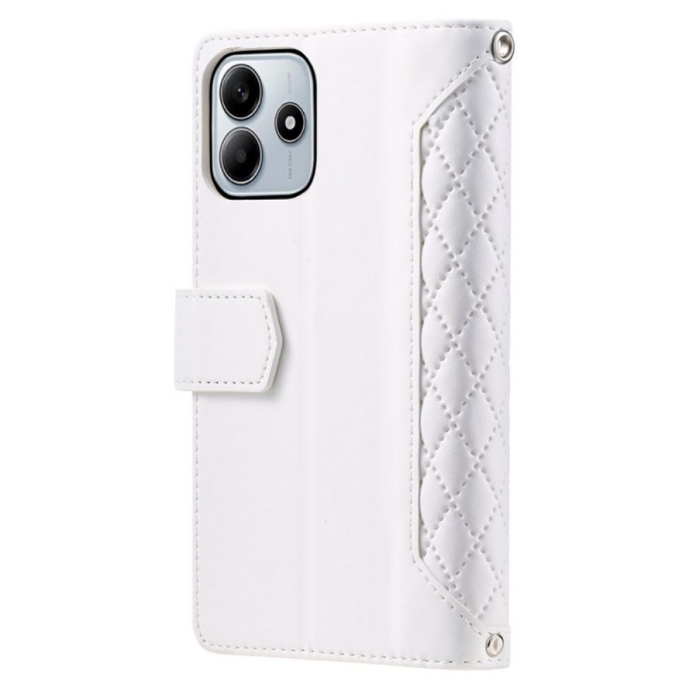 Flip Case Leren Xiaomi Redmi Note 14 5g Gewatteerde Portemonnee