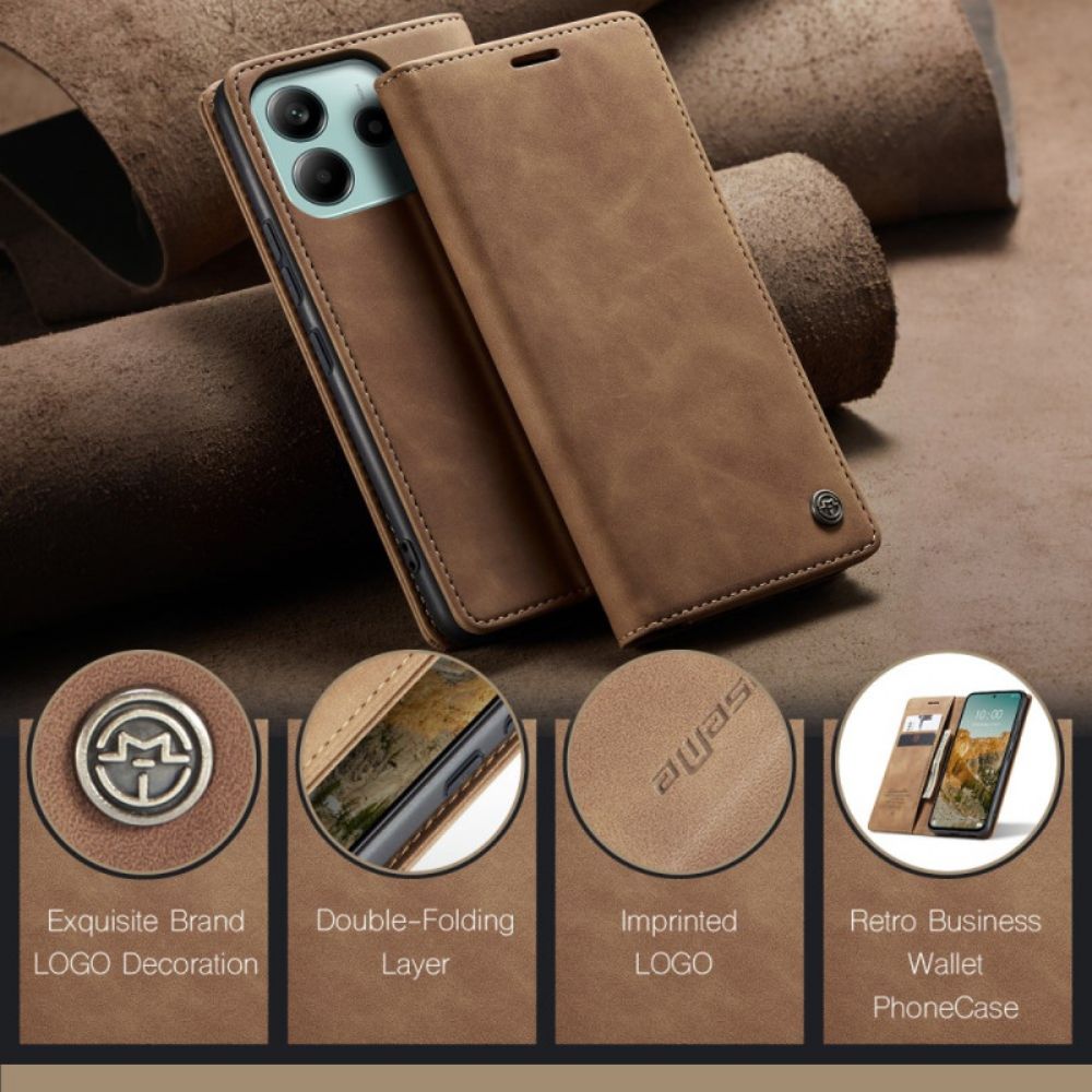Folio-hoesje Xiaomi Redmi Note 14 5g Caseme Lederlook Bescherming Hoesje