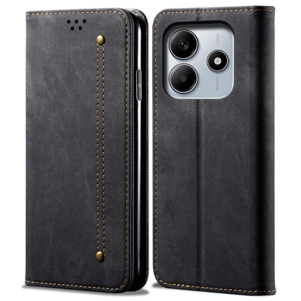 Folio-hoesje Xiaomi Redmi Note 14 5g Denimstof Bescherming Hoesje