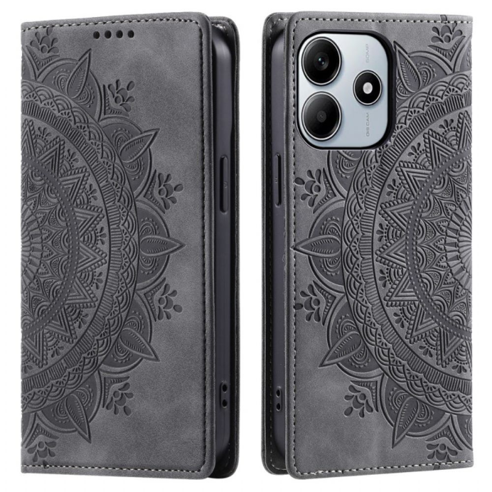 Folio-hoesje Xiaomi Redmi Note 14 5g Mandala Suède-effect Bescherming Hoesje