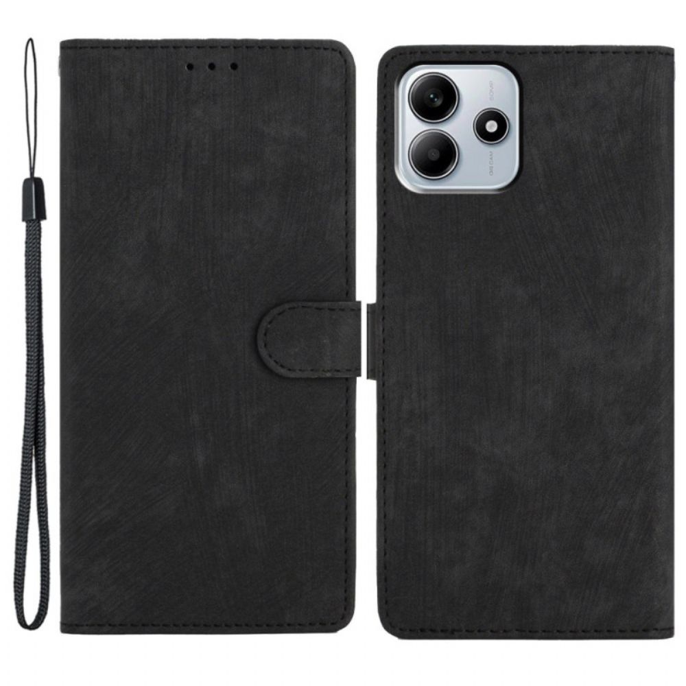 Folio-hoesje Xiaomi Redmi Note 14 5g Suède-look Met Bandje