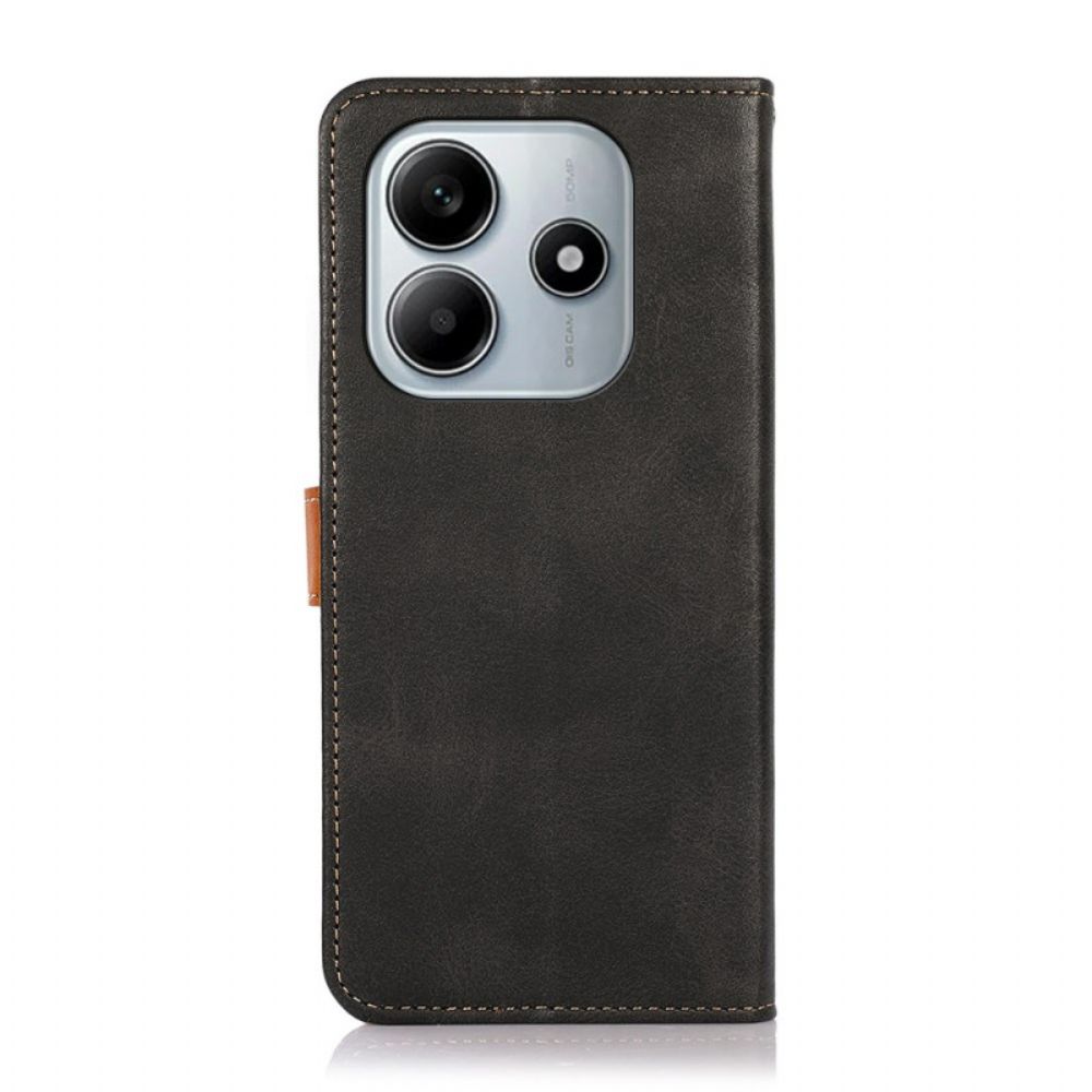 Folio-hoesje Xiaomi Redmi Note 14 5g Telefoonhoesje Gouden Sluiting Khazneh