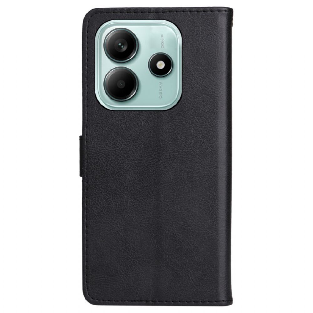 Folio-hoesje Xiaomi Redmi Note 14 5g Telefoonhoesje Kunstleer Met Bandje