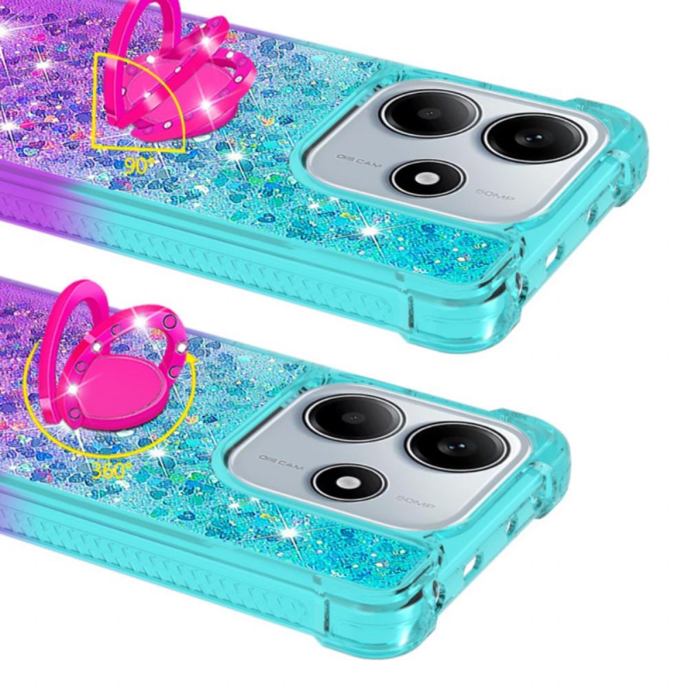 Hoesje Xiaomi Redmi Note 14 5g Glitter Met Verloop En Houder Bescherming Hoesje