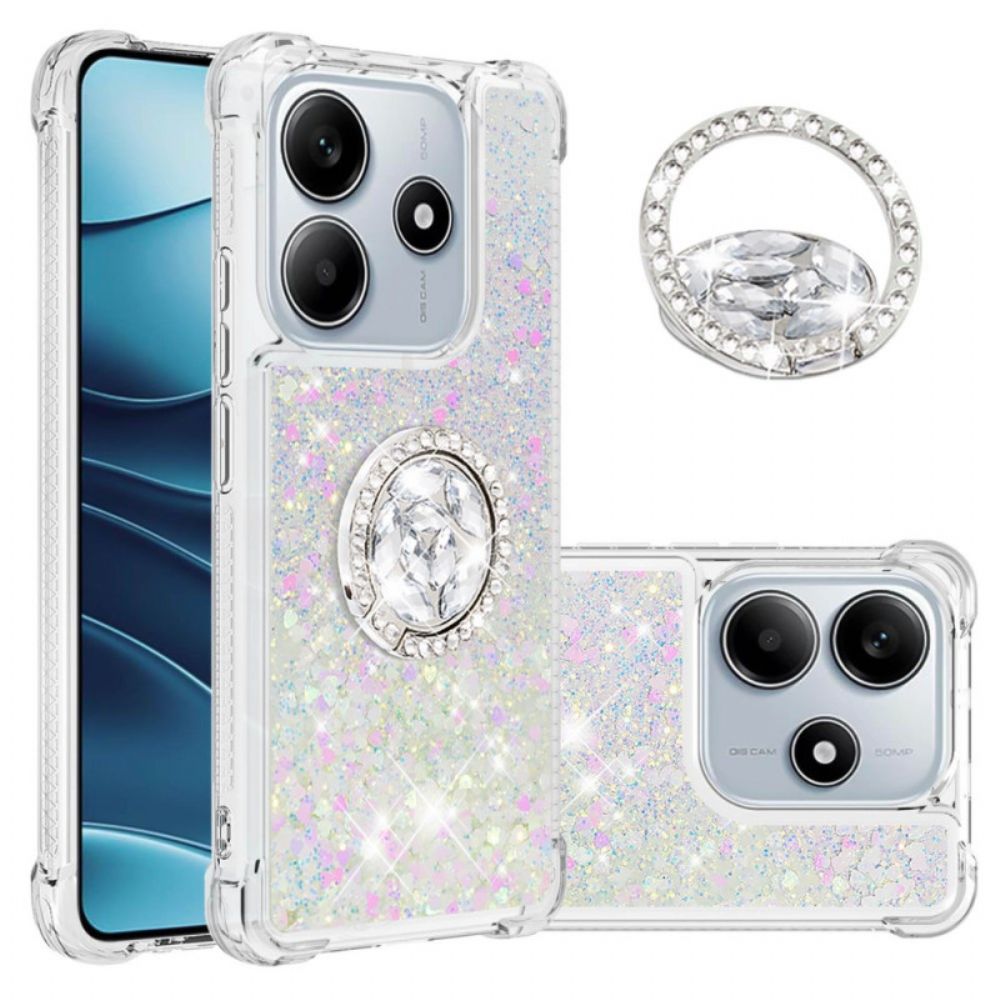 Hoesje Xiaomi Redmi Note 14 5g Ringhouder Met Glitter Bescherming Hoesje