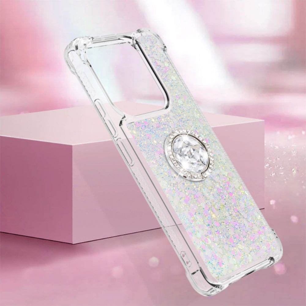 Hoesje Xiaomi Redmi Note 14 5g Ringhouder Met Glitter Bescherming Hoesje