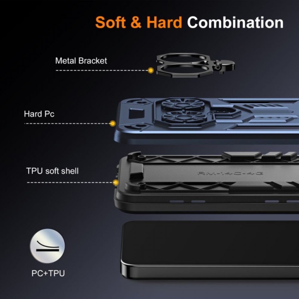 Hoesje Xiaomi Redmi Note 14 5g Ringhouder Met Metaal-effect