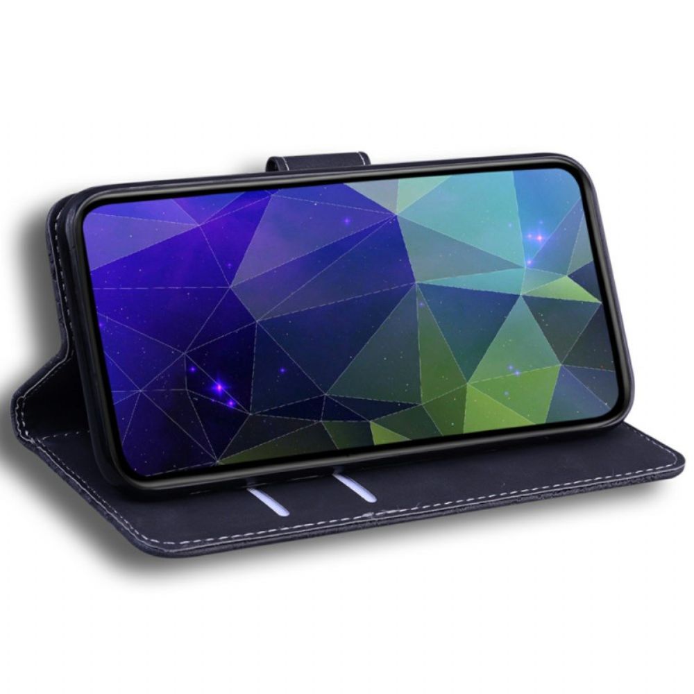 Leren Hoesje Voor Xiaomi Redmi Note 14 5g Suède-effect Met Vlindermotief