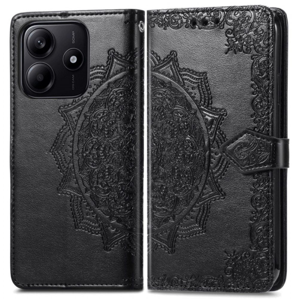 Leren Hoesje Xiaomi Redmi Note 14 5g Barokmandala Bescherming Hoesje