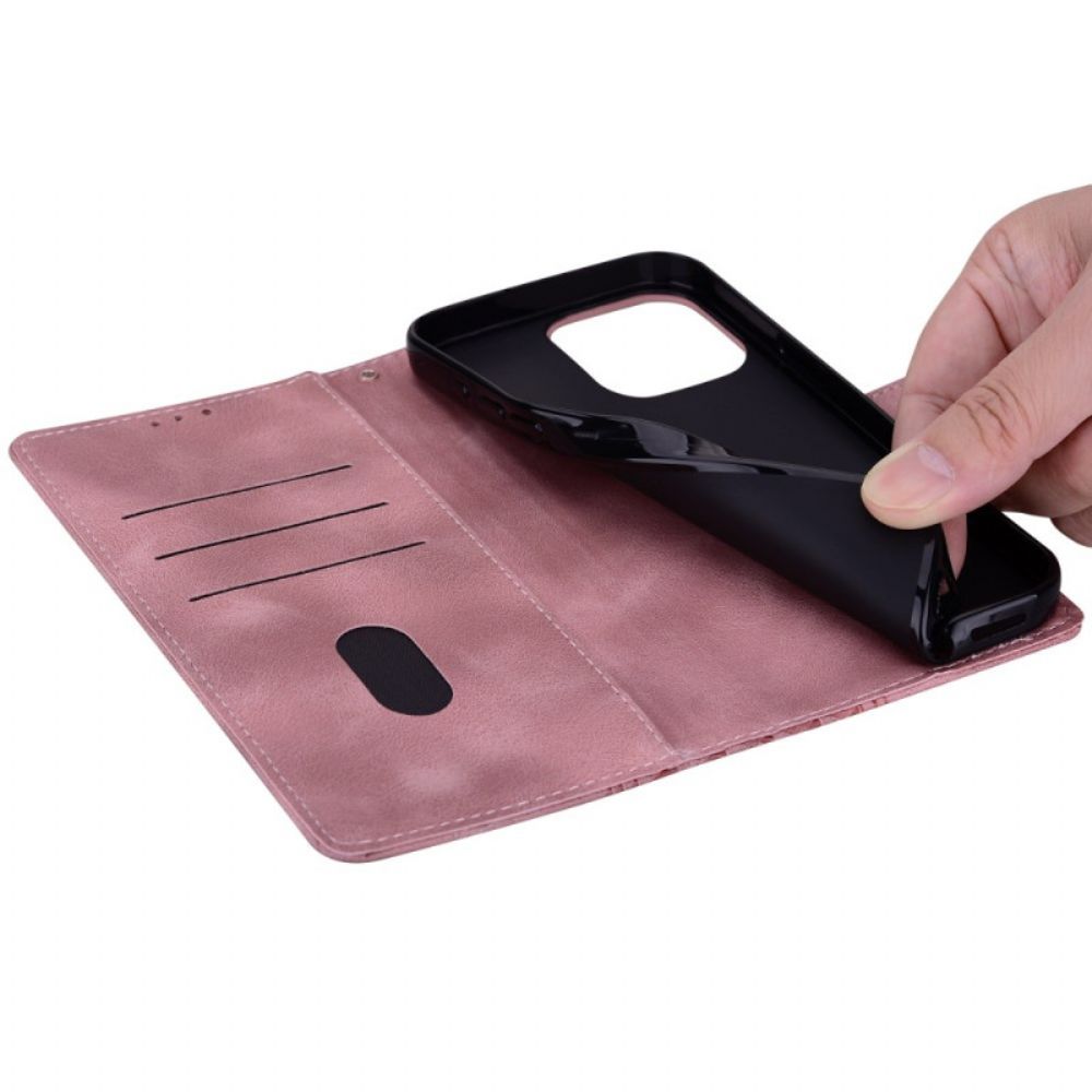 Leren Hoesje Xiaomi Redmi Note 14 5g Frieze En Klinknagels