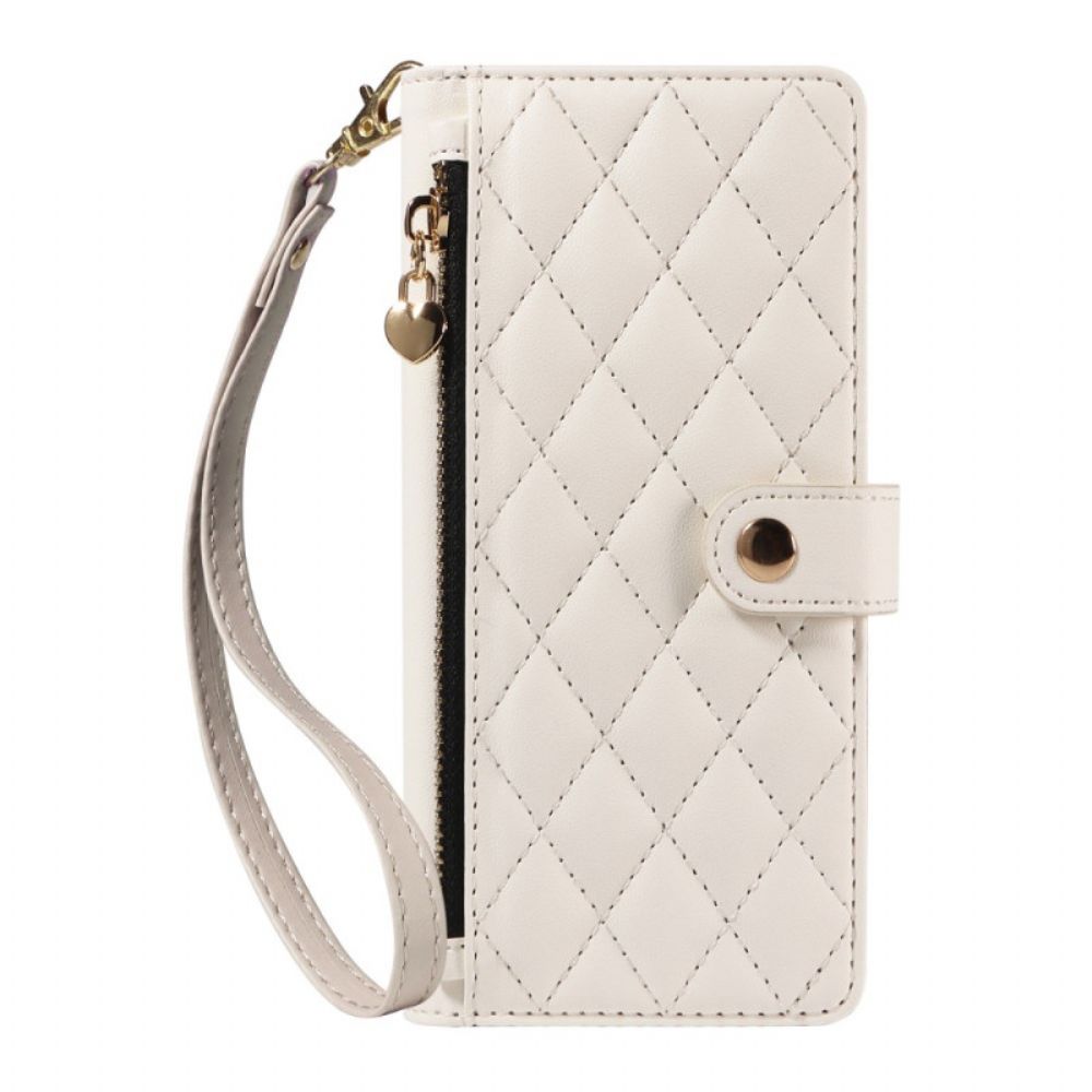 Leren Hoesje Xiaomi Redmi Note 14 5g Gewatteerd Met Bandjes Bescherming Hoesje