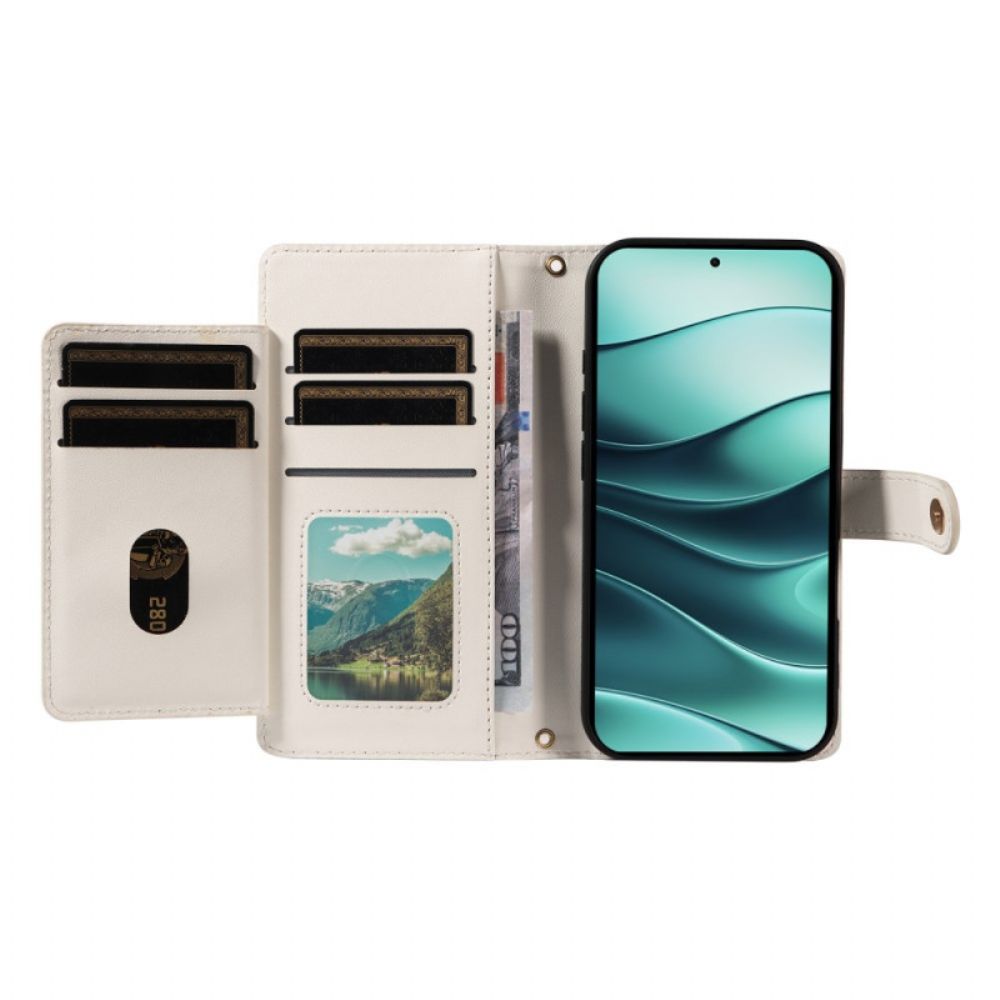 Leren Hoesje Xiaomi Redmi Note 14 5g Gewatteerd Met Bandjes Bescherming Hoesje