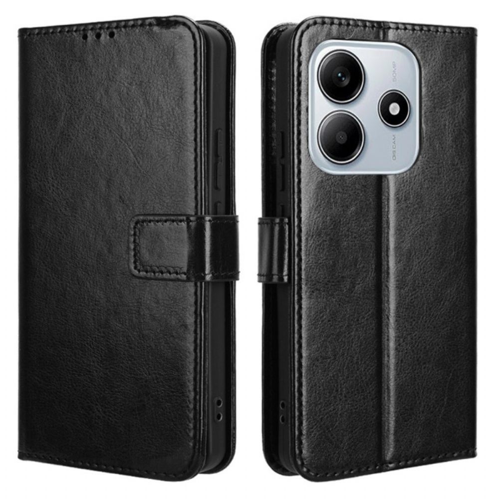 Leren Hoesje Xiaomi Redmi Note 14 5g Opvallend Imitatieleer Bescherming Hoesje