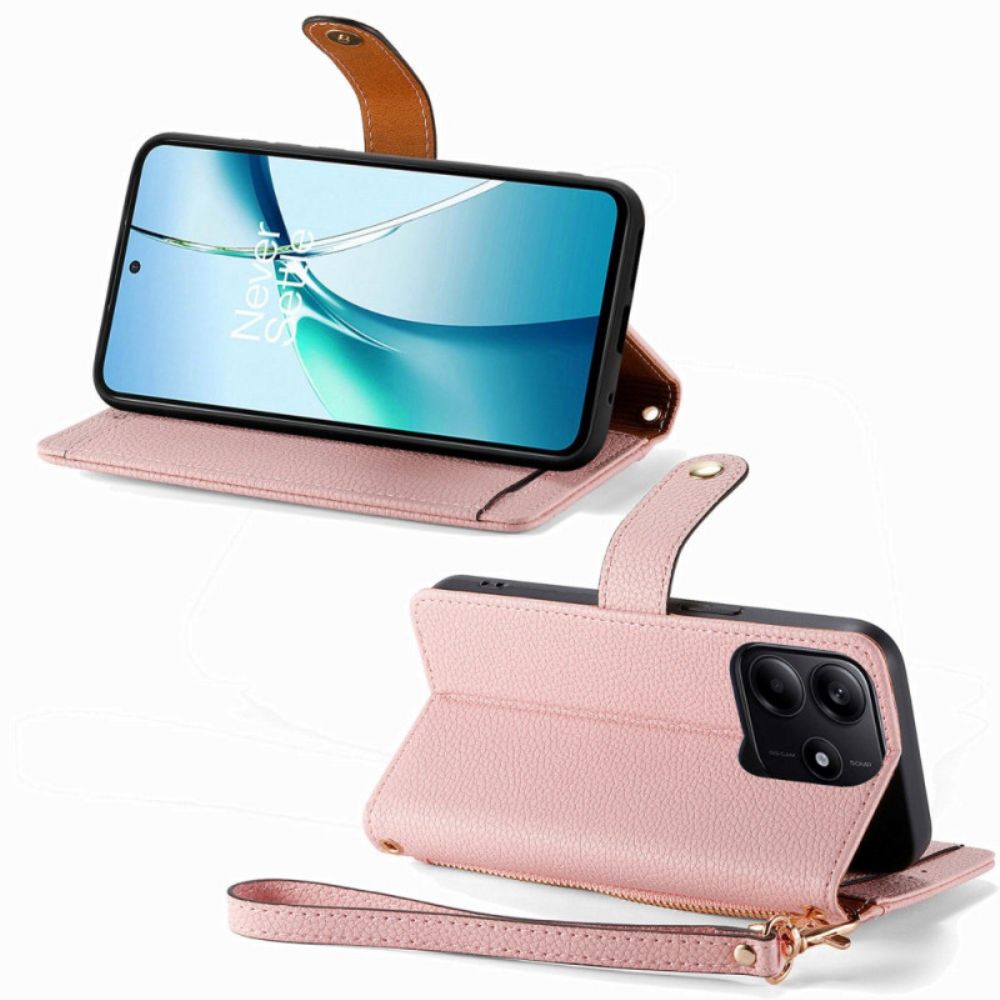 Leren Hoesje Xiaomi Redmi Note 14 5g Rfid-portemonnee Met Rfid-ritsvak