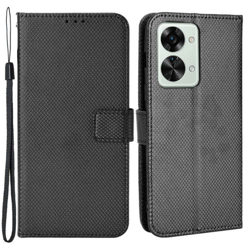 Flip Case voor OnePlus Nord 2T 5G Met Ketting Kunstlederen Band