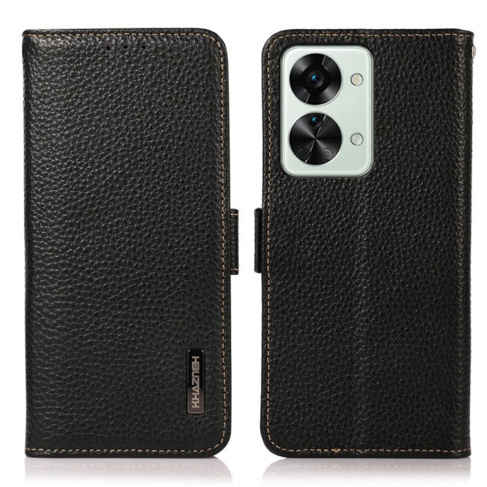 Folio-hoesje voor OnePlus Nord 2T 5G Litchi Leer Khazneh Rfid