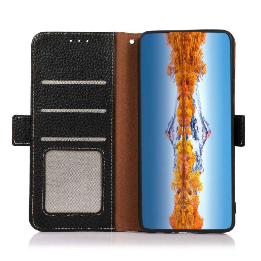 Folio-hoesje voor OnePlus Nord 2T 5G Litchi Leer Khazneh Rfid