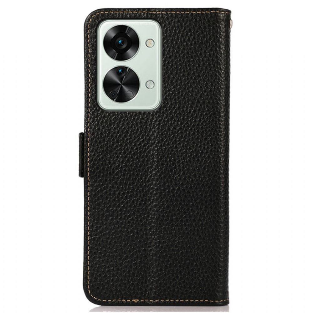 Folio-hoesje voor OnePlus Nord 2T 5G Litchi Leer Khazneh Rfid