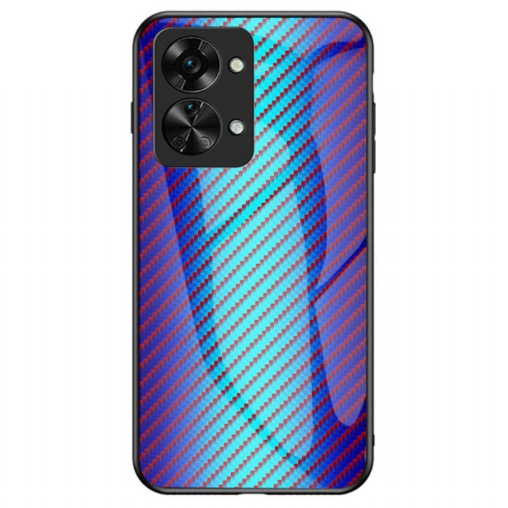 Hoesje voor OnePlus Nord 2T 5G Gehard Glas Van Koolstofvezel