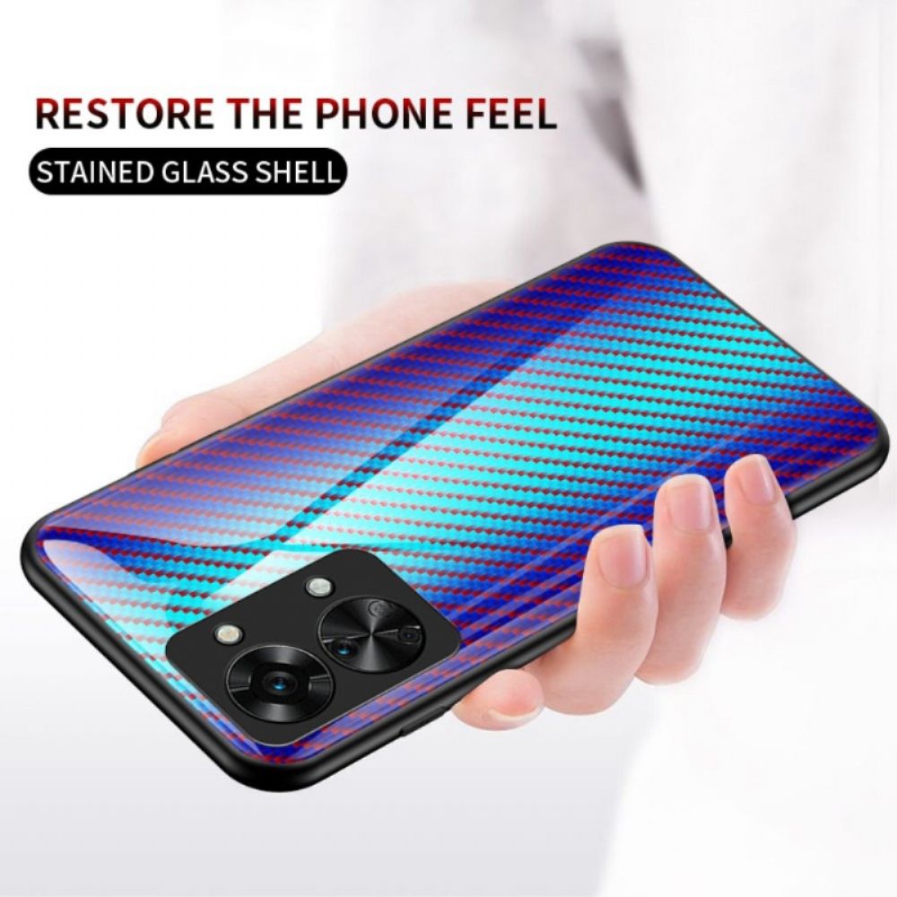 Hoesje voor OnePlus Nord 2T 5G Gehard Glas Van Koolstofvezel