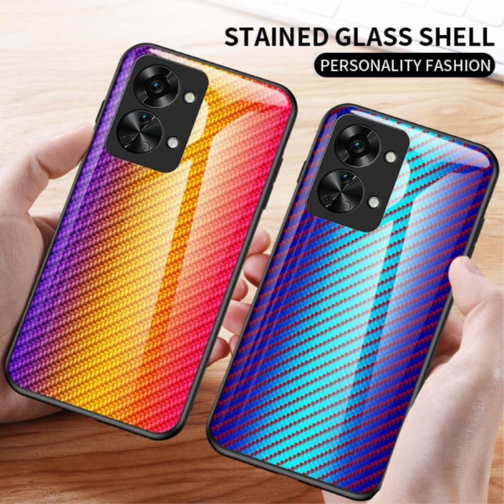 Hoesje voor OnePlus Nord 2T 5G Gehard Glas Van Koolstofvezel