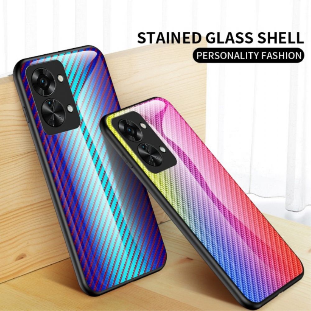 Hoesje voor OnePlus Nord 2T 5G Gehard Glas Van Koolstofvezel