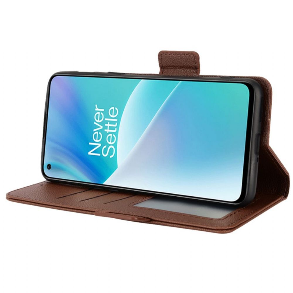 Leren Hoesje voor OnePlus Nord 2T 5G Lychee-textuur