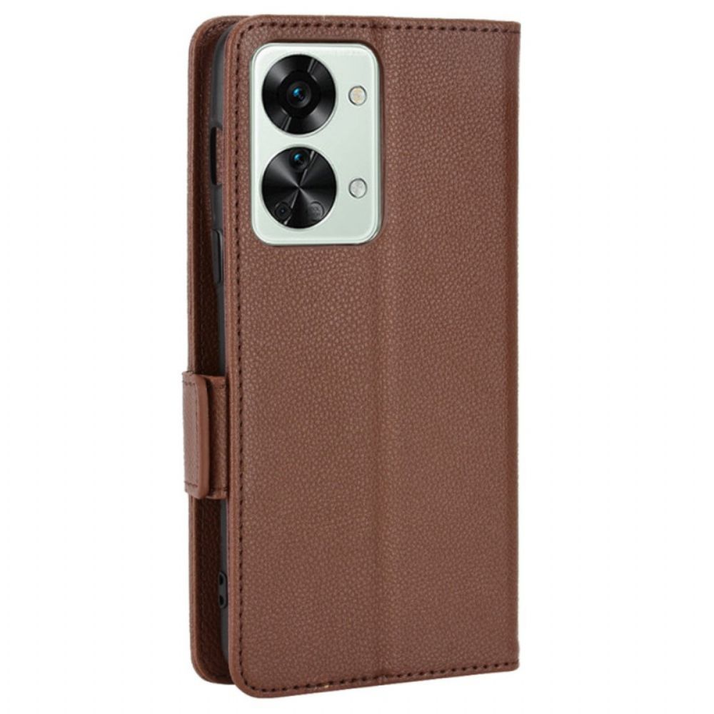 Leren Hoesje voor OnePlus Nord 2T 5G Lychee-textuur