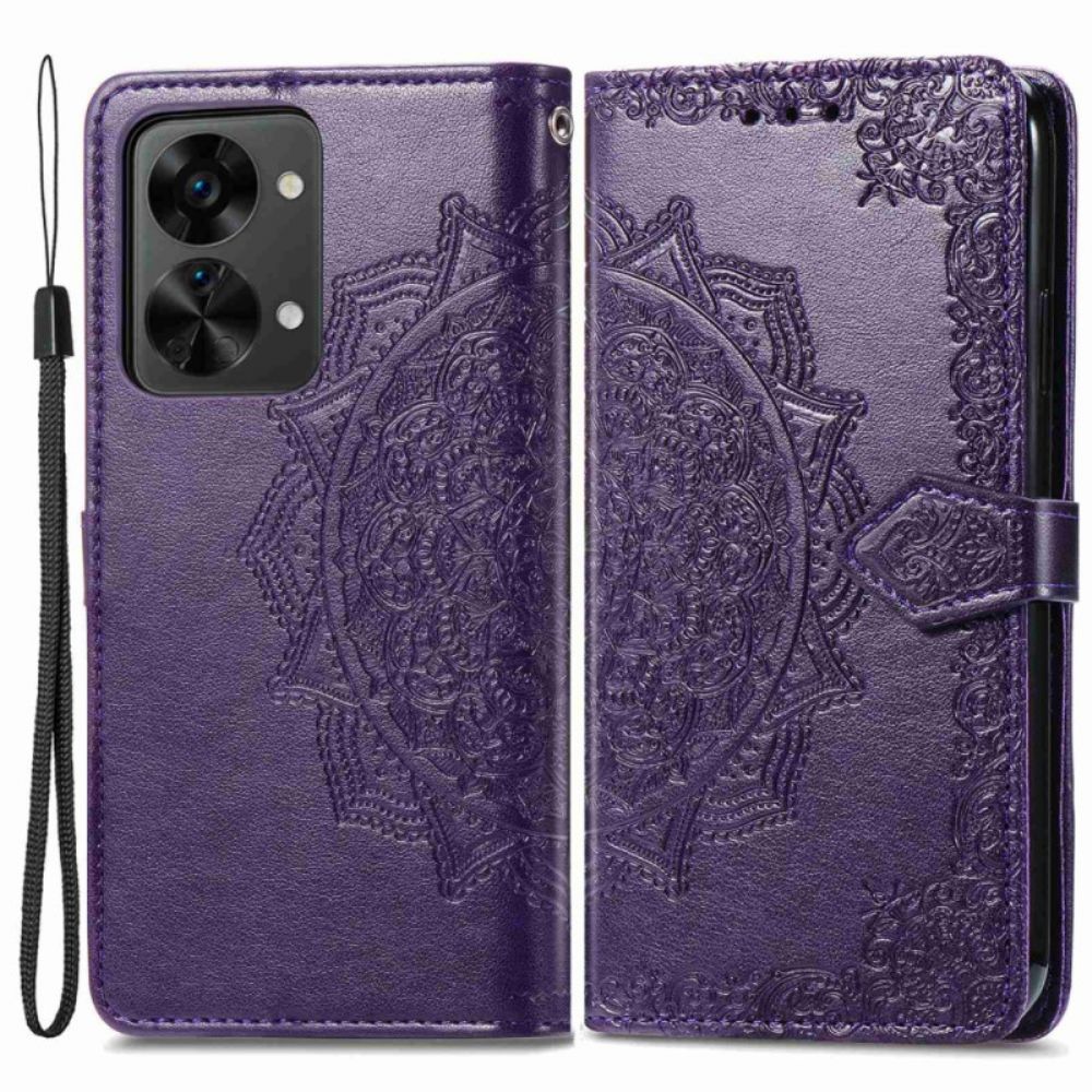 Leren Hoesje voor OnePlus Nord 2T 5G Met Ketting Mandala Band Kaarthouder