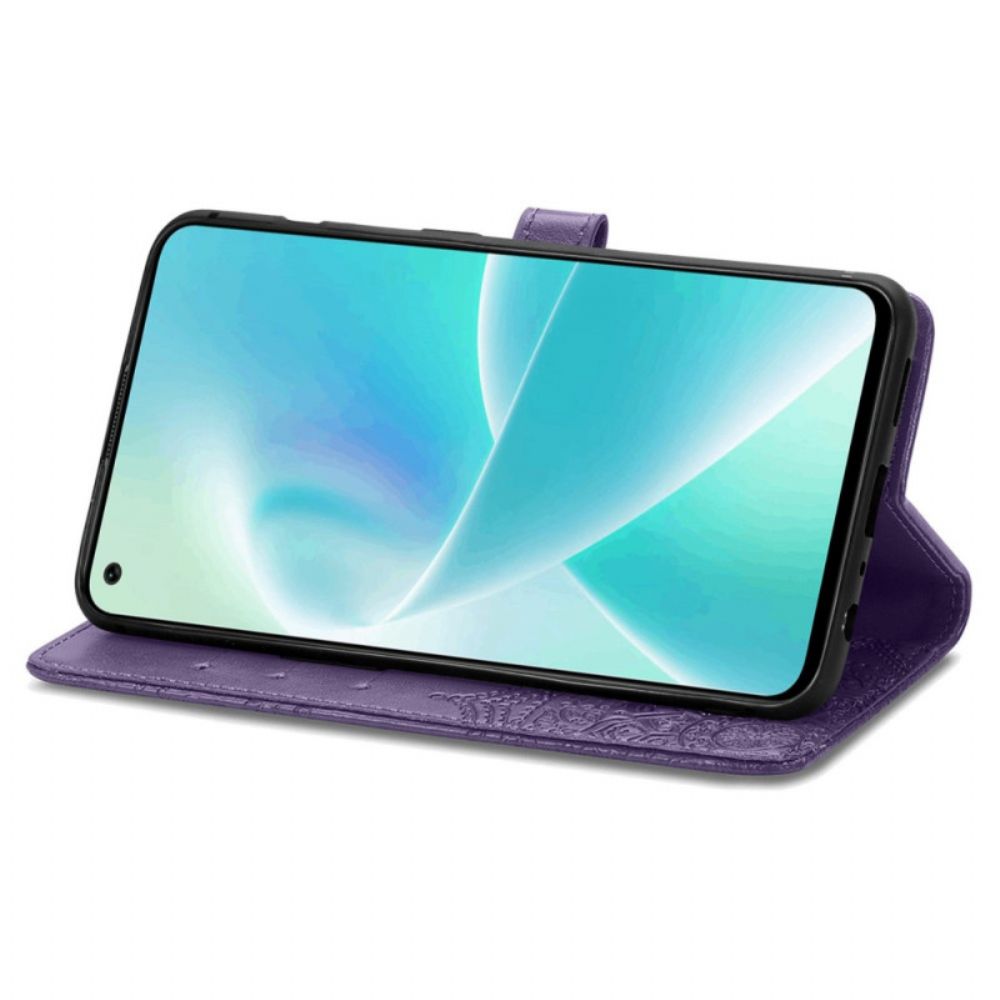 Leren Hoesje voor OnePlus Nord 2T 5G Met Ketting Mandala Band Kaarthouder
