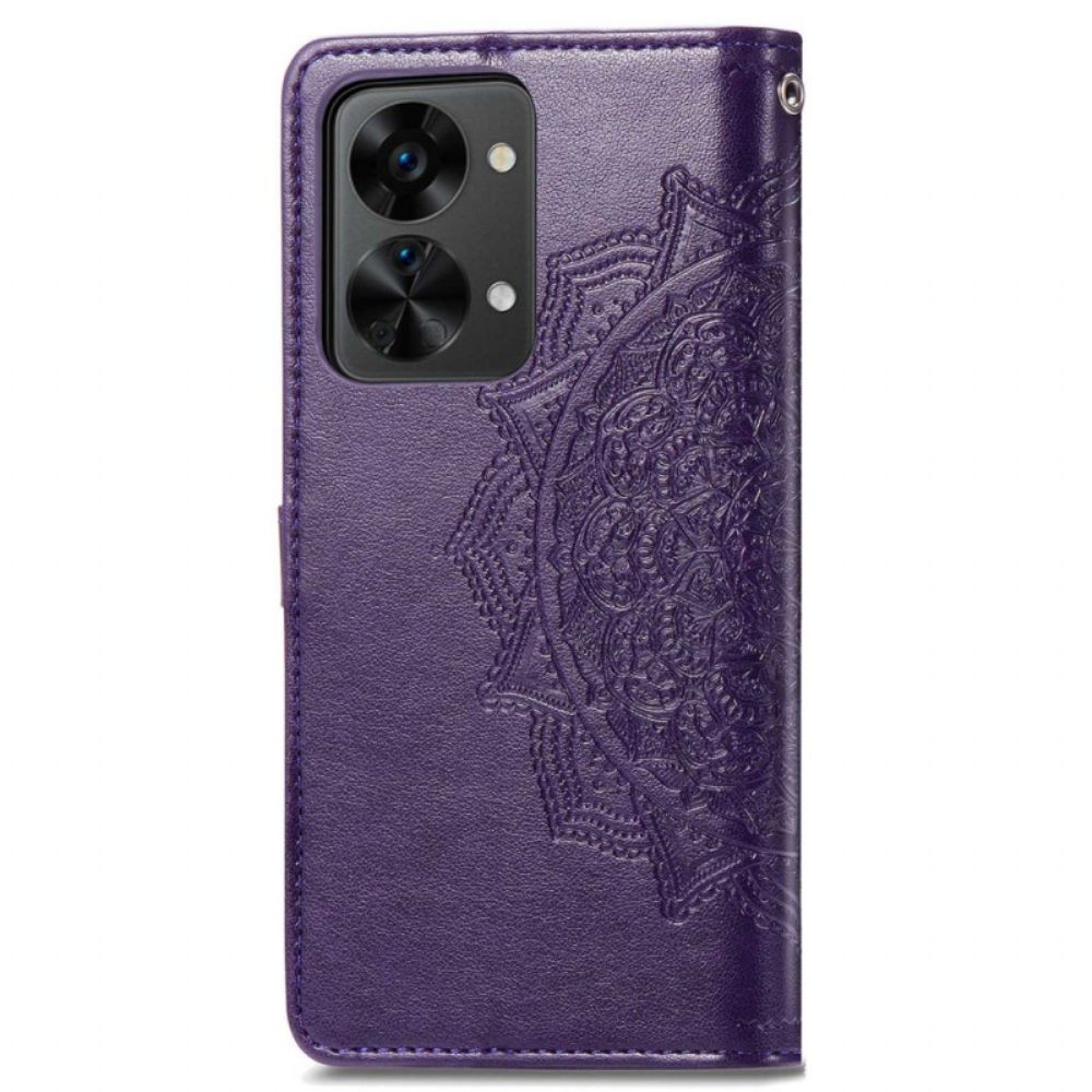 Leren Hoesje voor OnePlus Nord 2T 5G Met Ketting Mandala Band Kaarthouder
