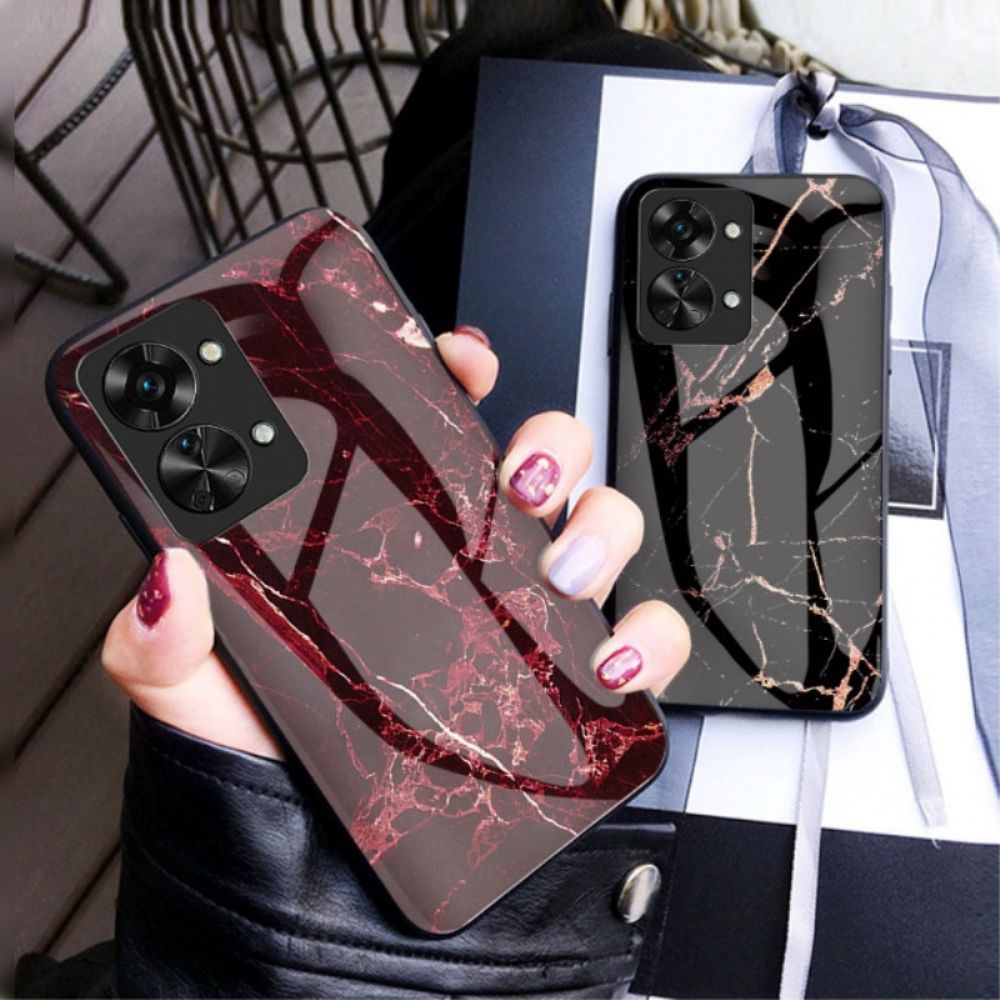 Telefoonhoesje voor OnePlus Nord 2T 5G Marmer Gehard Glas