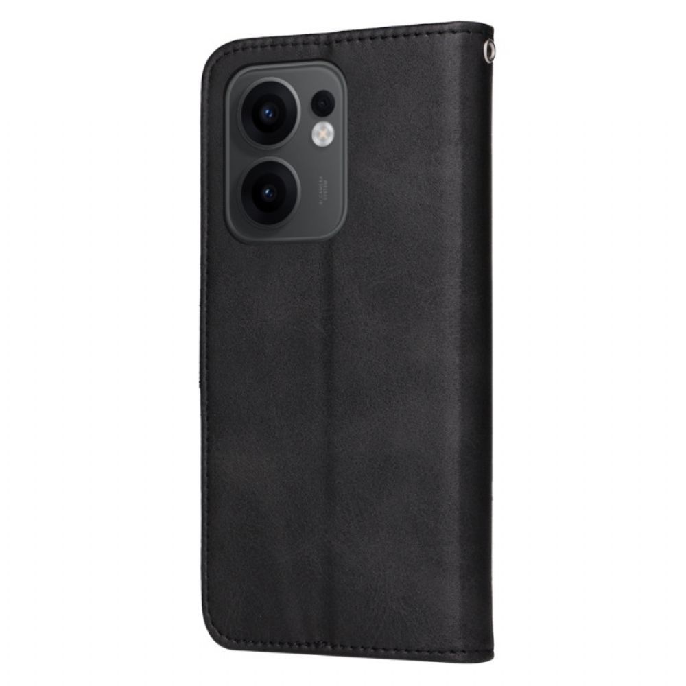 Bescherming Hoesje Oppo Reno 13f 4g / 5g / 13 Fs 5g Effen Kunstleer Met Bandje