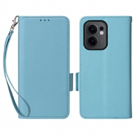 Leren Hoesje Oppo Reno 13f 4g / 5g / 13 Fs 5g Lychee Imitatieleer Koord Bescherming Hoesje