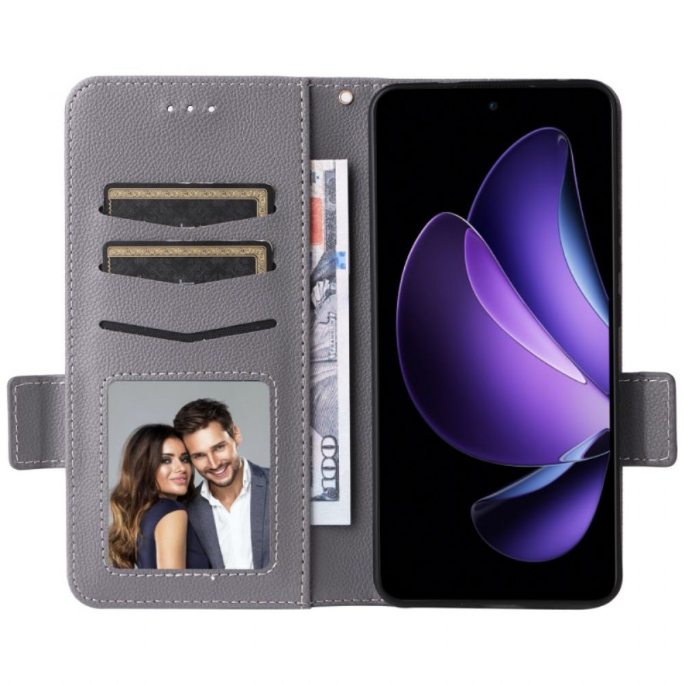 Leren Hoesje Oppo Reno 13f 4g / 5g / 13 Fs 5g Lychee Imitatieleer Koord Bescherming Hoesje