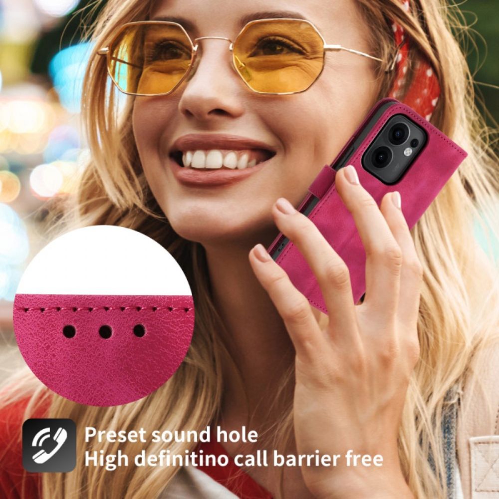 Leren Hoesje Oppo Reno 13f 4g / 5g / 13 Fs 5g Suède Kantlook Met Bandje En Schouderband Bescherming Hoesje