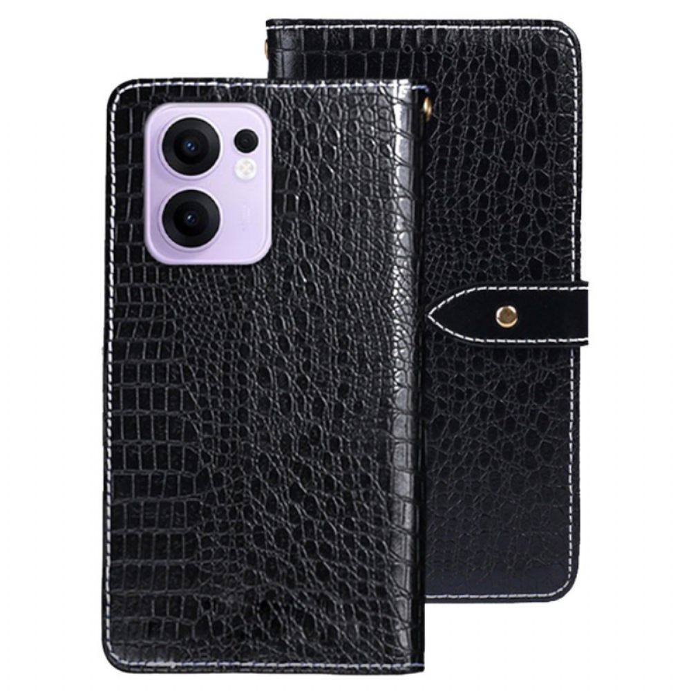 Leren Hoesje Voor Oppo Reno 13f 4g / 5g / 13 Fs 5g Idewei Krokodillenprint