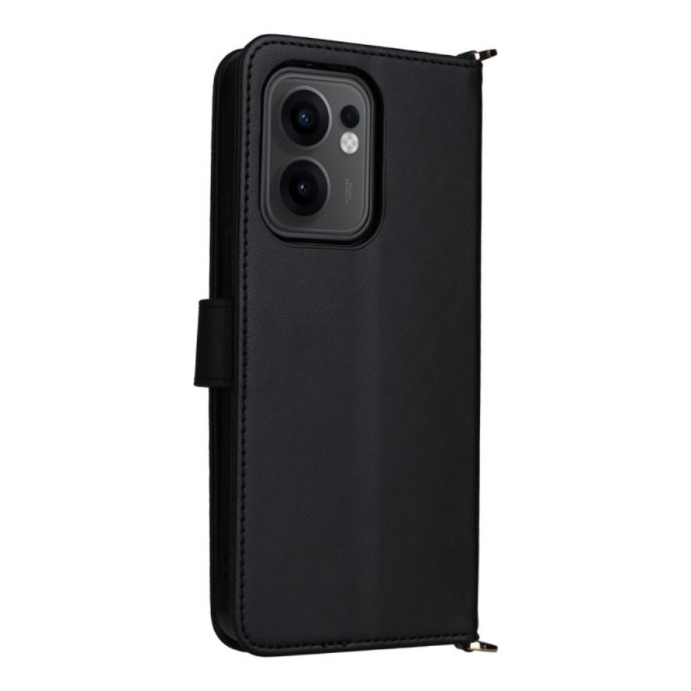 Leren Hoesje Voor Oppo Reno 13f 4g / 5g / 13 Fs 5g Premium Retro Schouderband En Koord