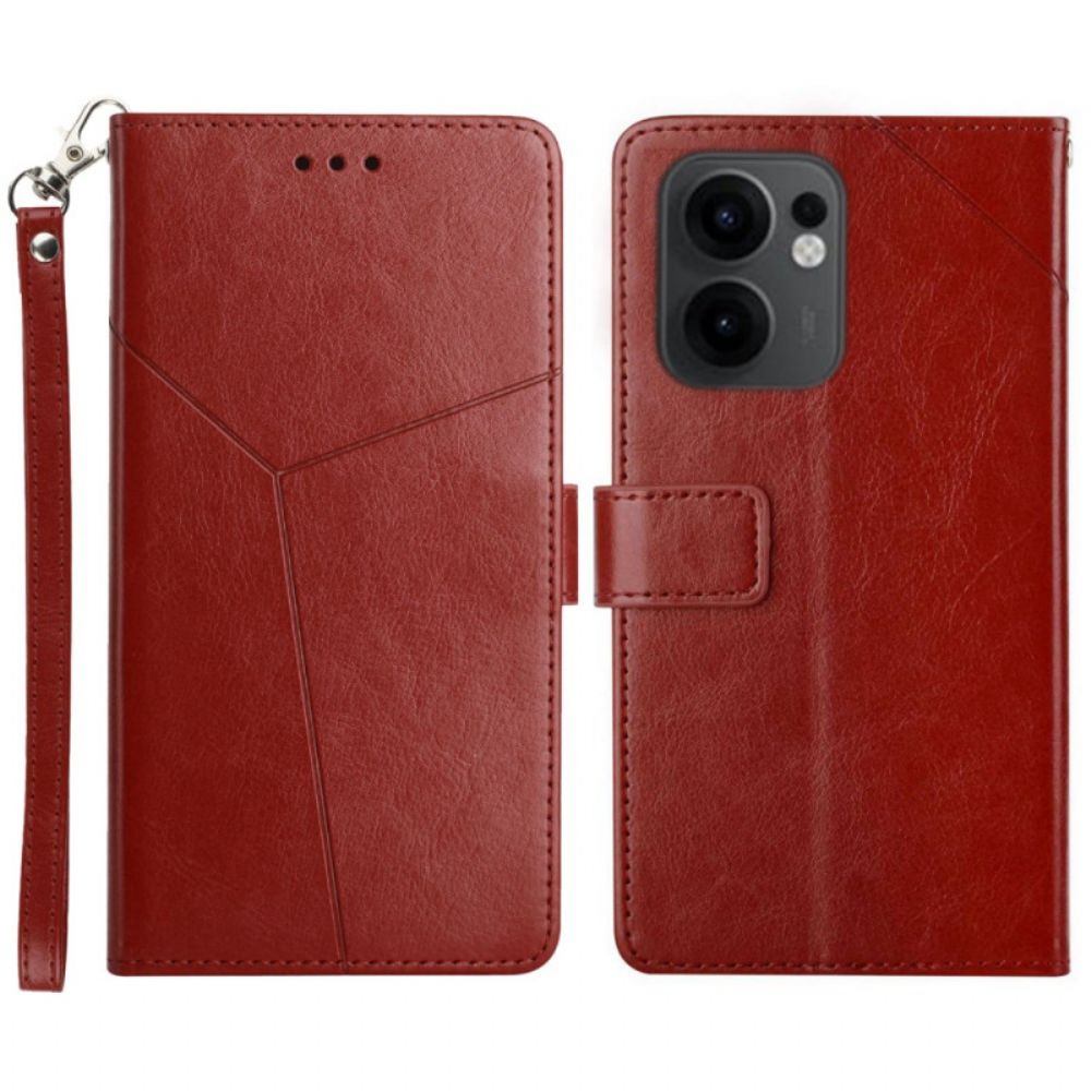 Leren Hoesje Voor Oppo Reno 13f 4g / 5g / 13 Fs 5g Y-design Met Bandje