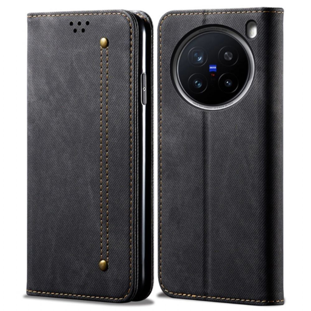 Folio-hoesje Vivo X200 Pro Telefoonhoesje Denimstructuur