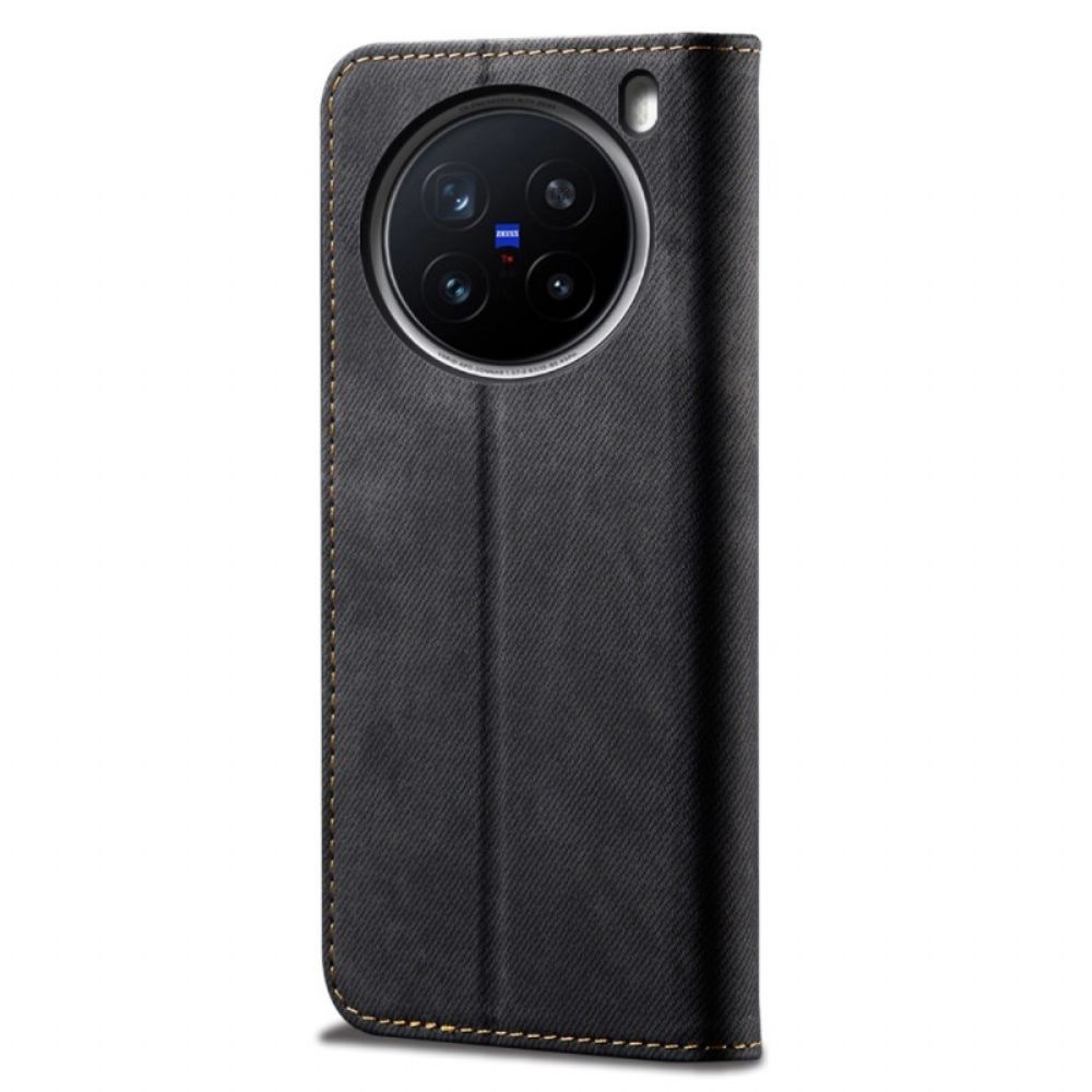 Folio-hoesje Vivo X200 Pro Telefoonhoesje Denimstructuur