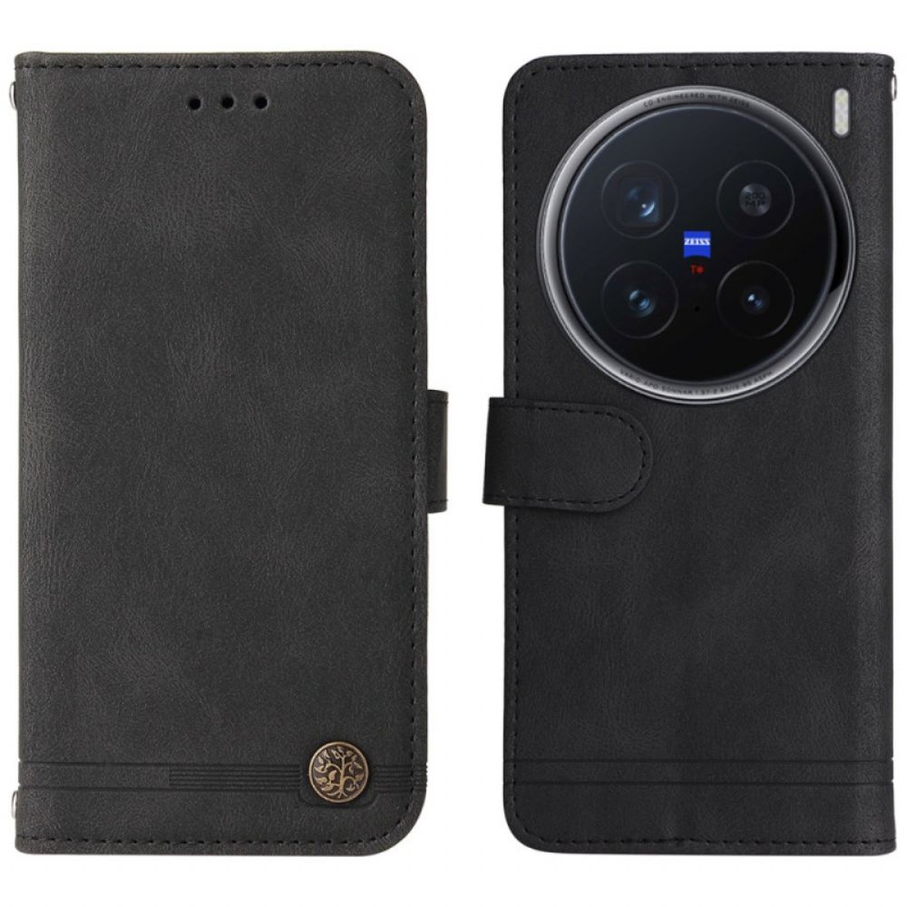 Folio-hoesje Vivo X200 Pro Telefoonhoesje Klinknagels Met Suède-effect Decoratie