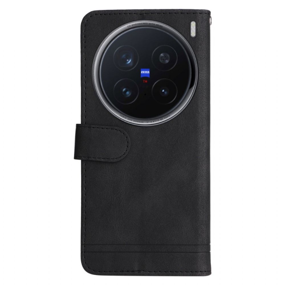 Folio-hoesje Vivo X200 Pro Telefoonhoesje Klinknagels Met Suède-effect Decoratie