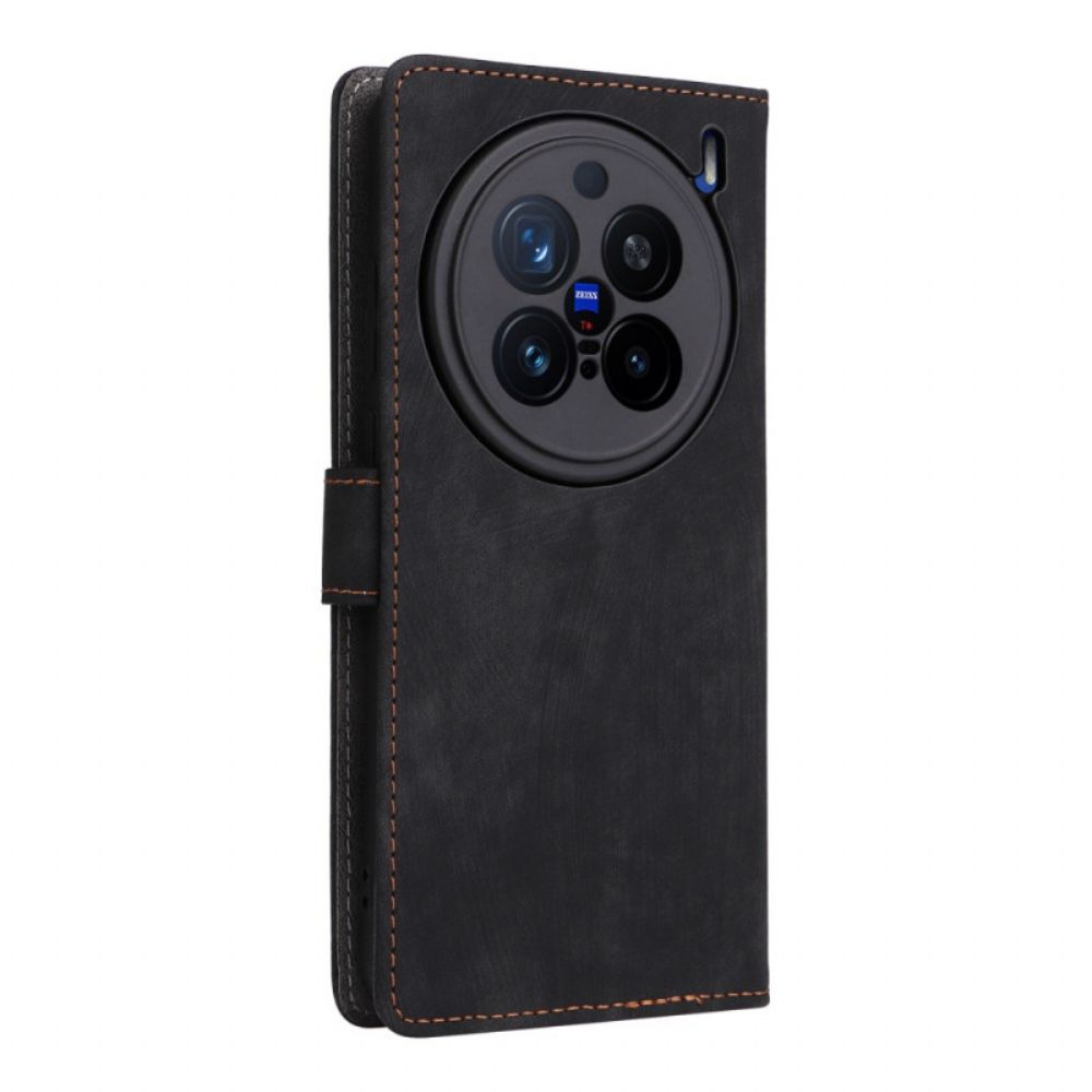 Folio-hoesje Vivo X200 Pro Telefoonhoesje Suède-effect Band