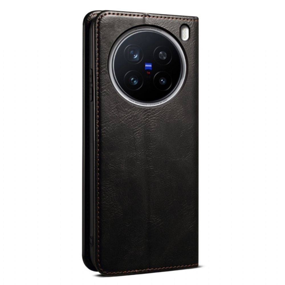 Folio-hoesje Voor Vivo X200 Pro Gewaxt Kunstleer