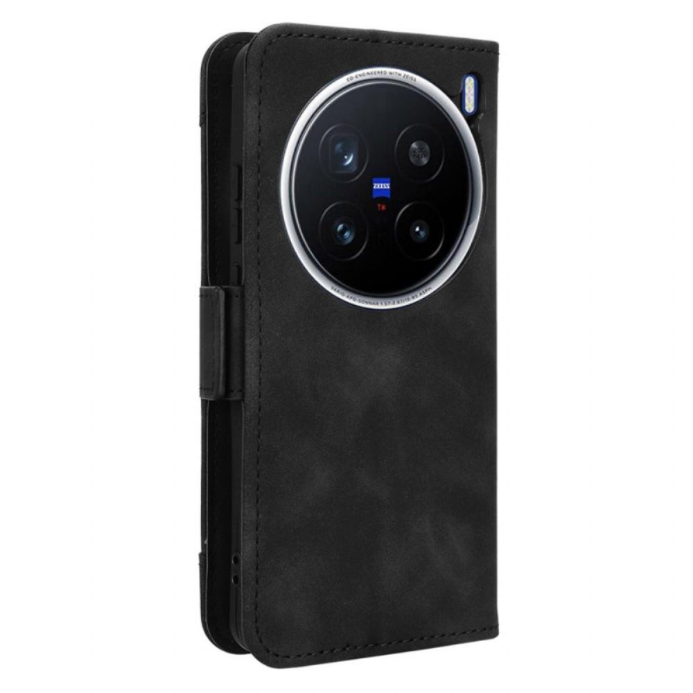 Leren Hoesje Vivo X200 Pro Meerdere Kaartsleuven Bescherming Hoesje