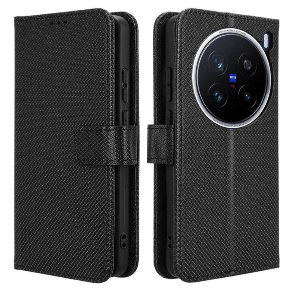 Leren Hoesje Voor Vivo X200 Pro Diamantstructuur