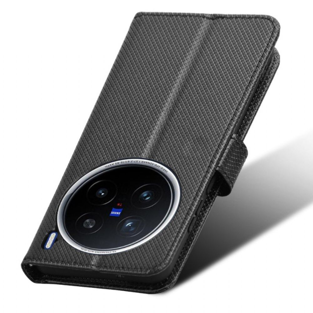 Leren Hoesje Voor Vivo X200 Pro Diamantstructuur