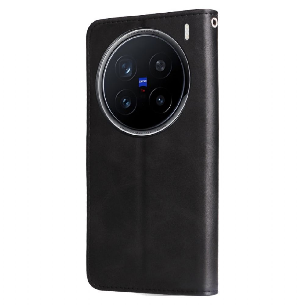 Leren Hoesje Voor Vivo X200 Pro Portemonnee Met Rits